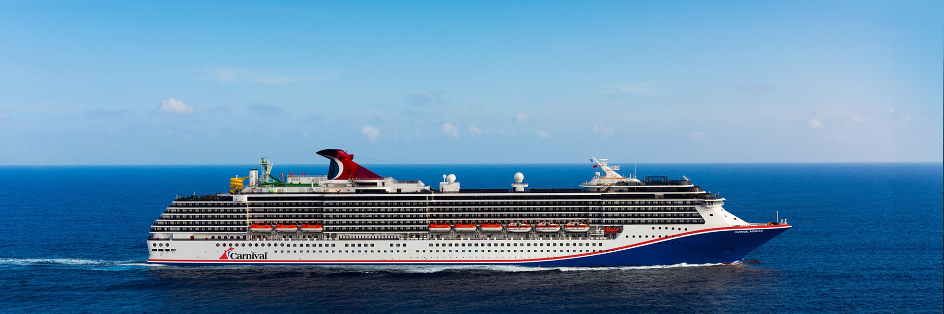 carnival miracle sets sail at sea
