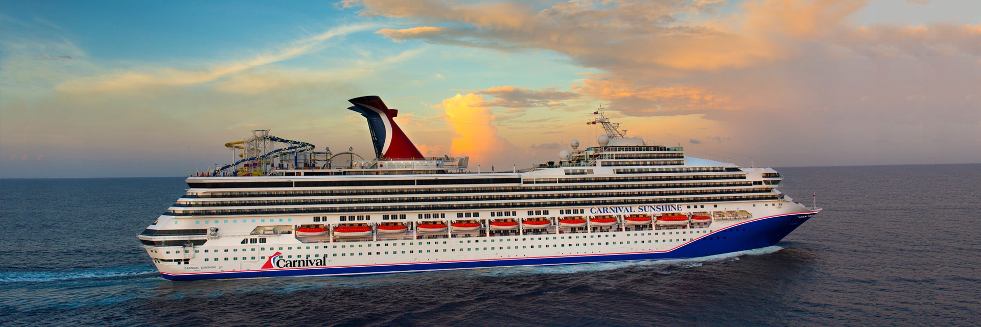 carnival sunshine sets sail at sea