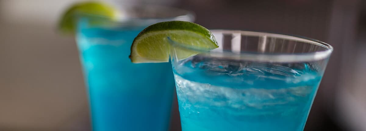 Blue Margarita with a lime