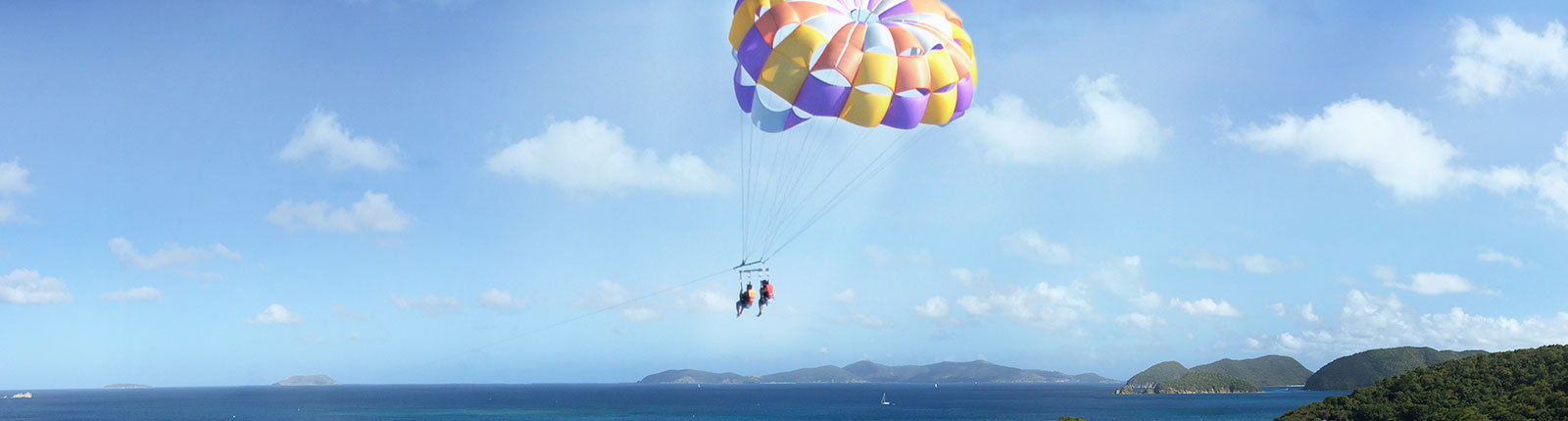 Parasailing high above St. Thomas, US Virgin Islands