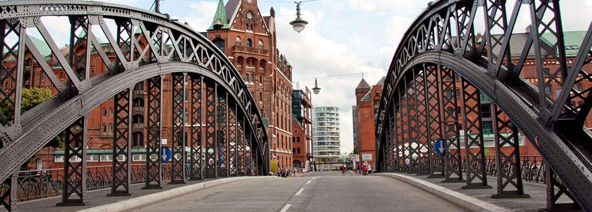 bridge over the river in hamburg, germany