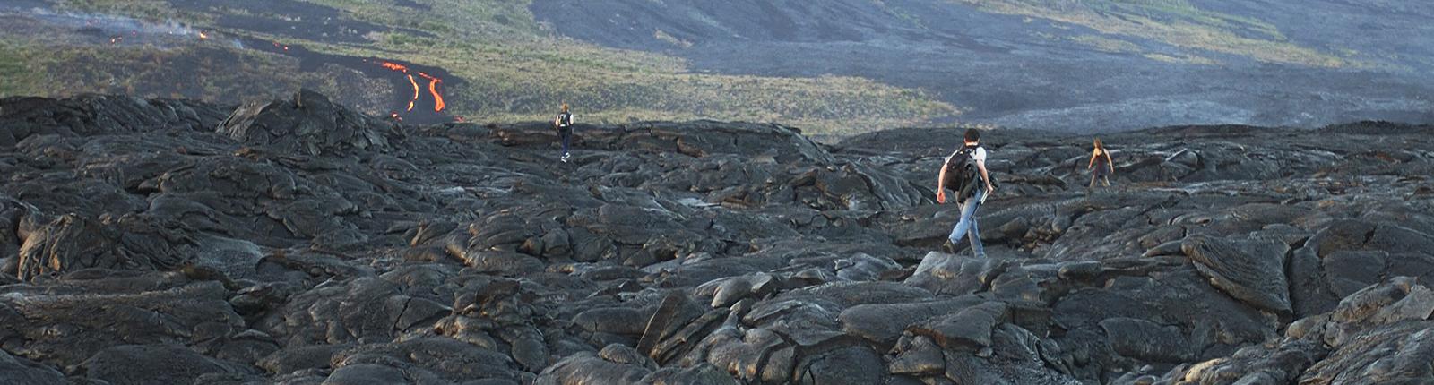 Aftermath of a volcanic eruption in Hilo, Hawaii