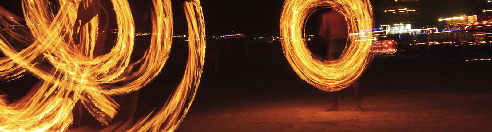 A fire show in Maui, Hawaii