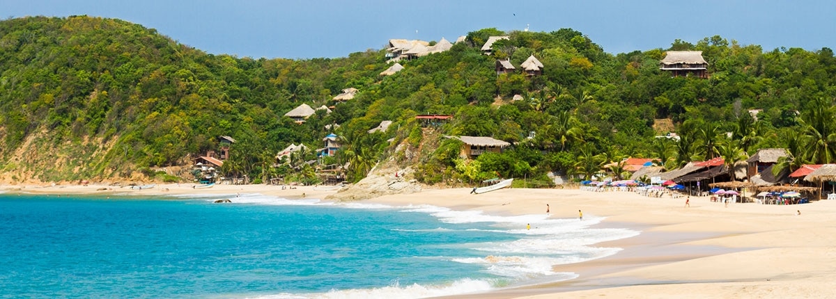 beautiful beach at huatulco mexico