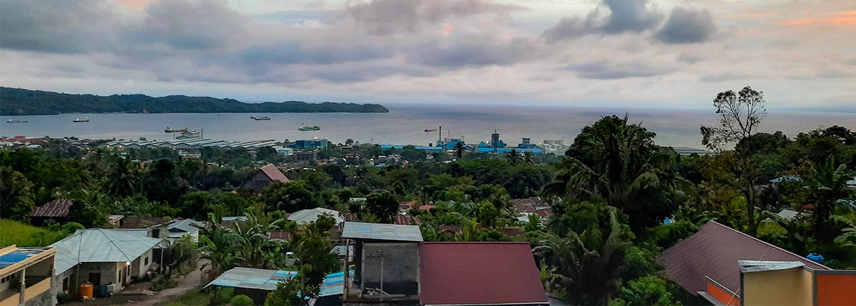 sunset view in the city of bitung