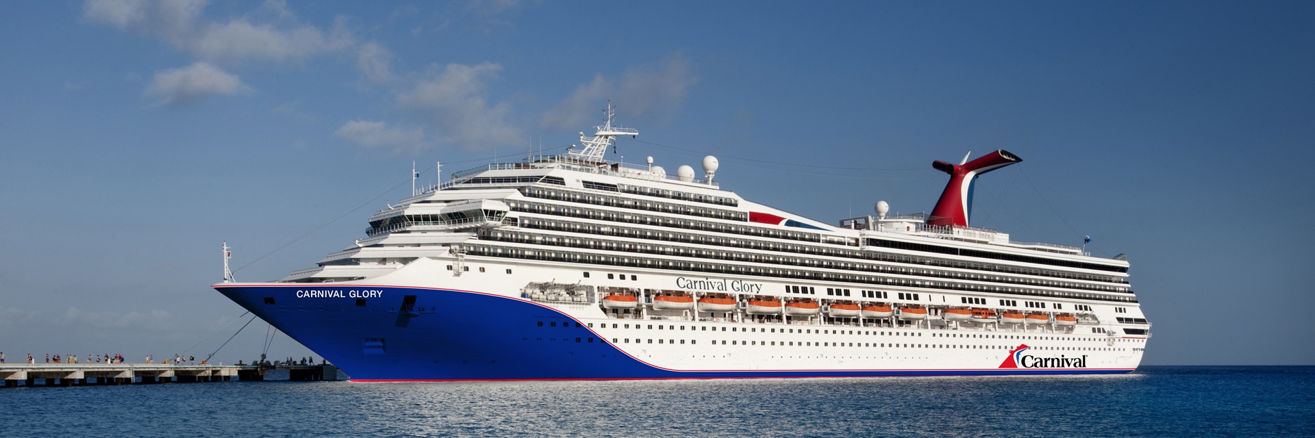 carnival glory sets sail at sea