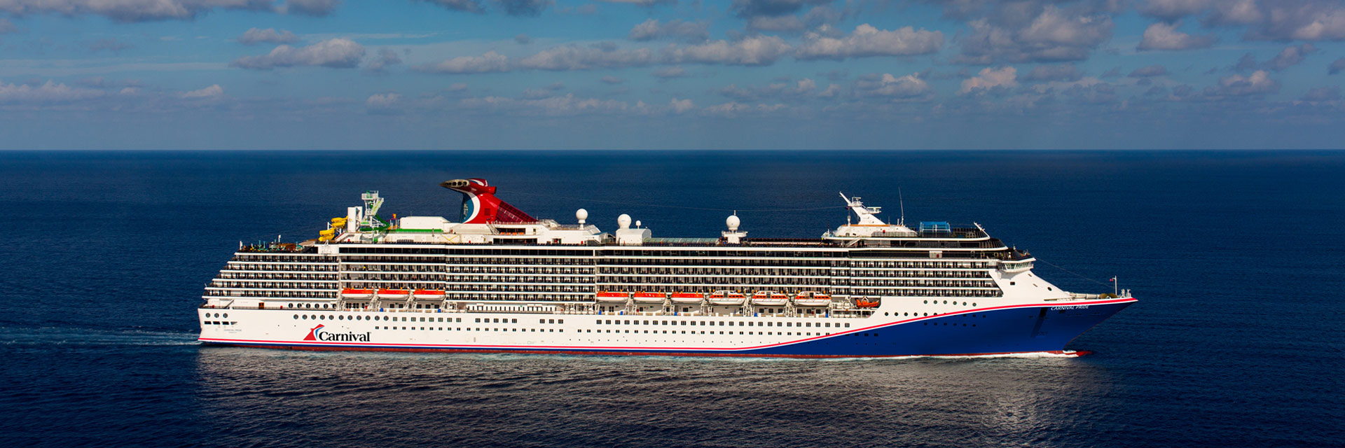 carnival pride sets sail at sea